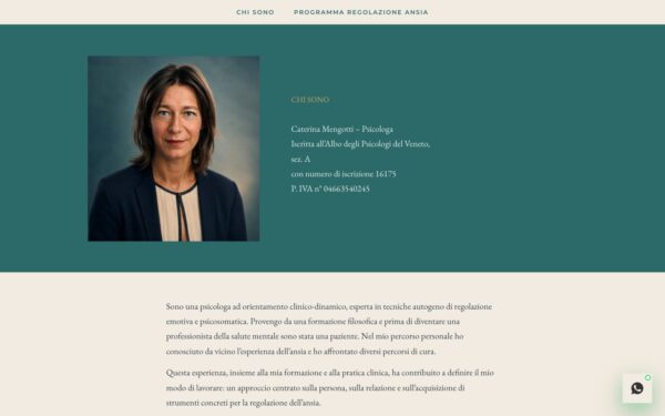 Caterina Mengotti — La landing del percorso sull'ansia di una psicologa clinica di Vicenza