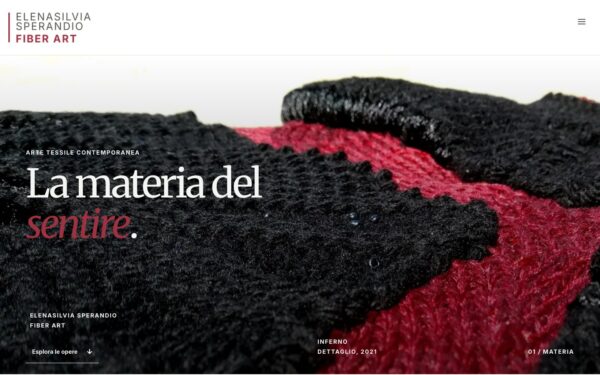 ElenaSilvia Sperandio — Foto delle opere, sito, catalogo, cartellini e allestimento per un'artista di fiber art