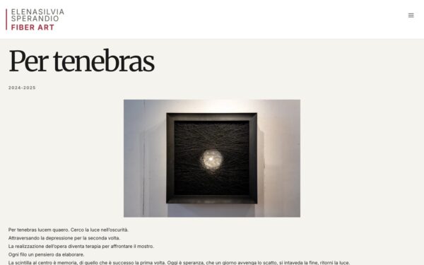 ElenaSilvia Sperandio — Foto delle opere, sito, catalogo, cartellini e allestimento per un'artista di fiber art