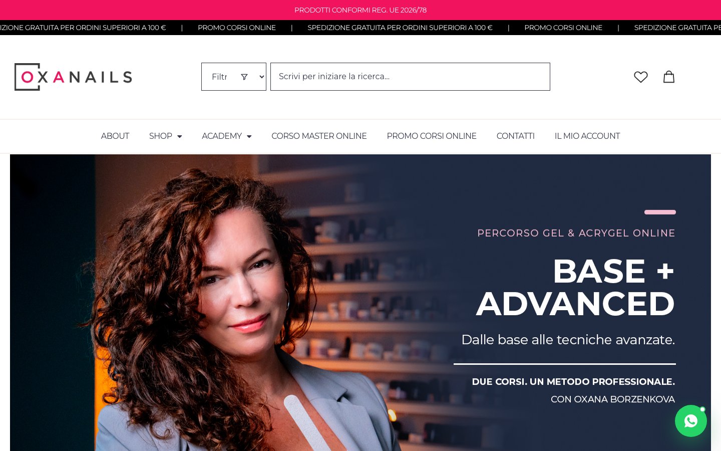 Oxa Nails — Da un sito vecchio e lento a una piattaforma che regge e-commerce e academy
