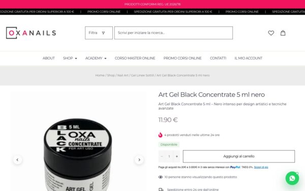Oxa Nails — Da un sito vecchio e lento a una piattaforma che regge e-commerce e academy