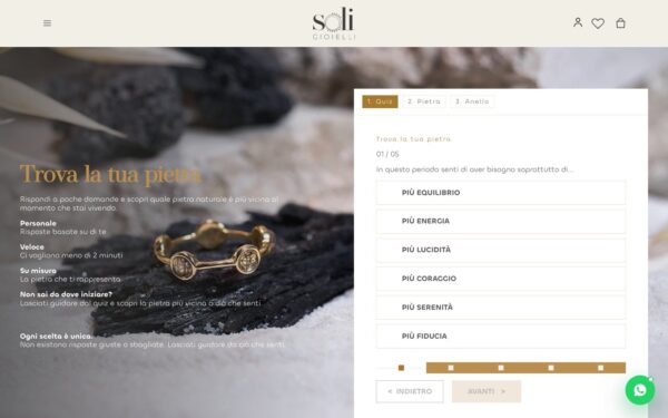 Soli Gioielli — Anelli in argento e pietre naturali: e-commerce da zero, packaging e 15 video